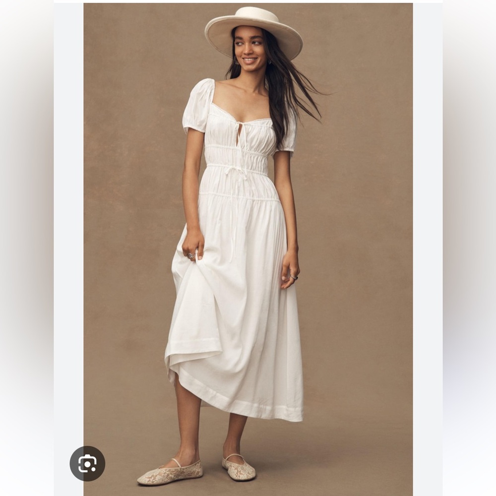 Reformation Rhett Cotton-Blend Midi-Dress size 6